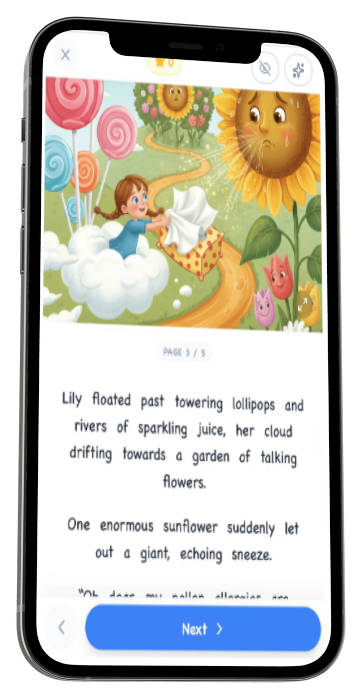 Personalized storybook reading screen